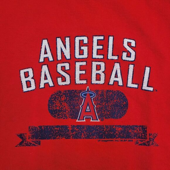 LA Angels Shirt S/M 20x27 Spellout Red - Picture 13 of 13